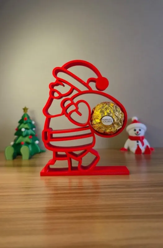 Porta Chocolate Papai Noel Decorativo Natalino.