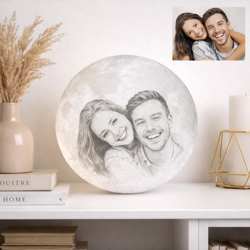 Luminária Lua 3D Personalizada com Foto