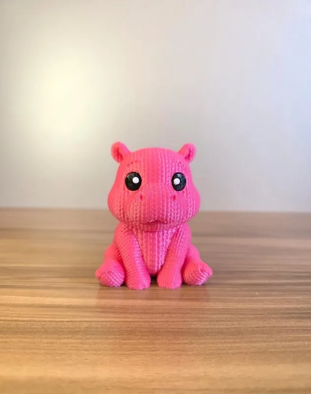 Hipopótamo Rosa Tricô
