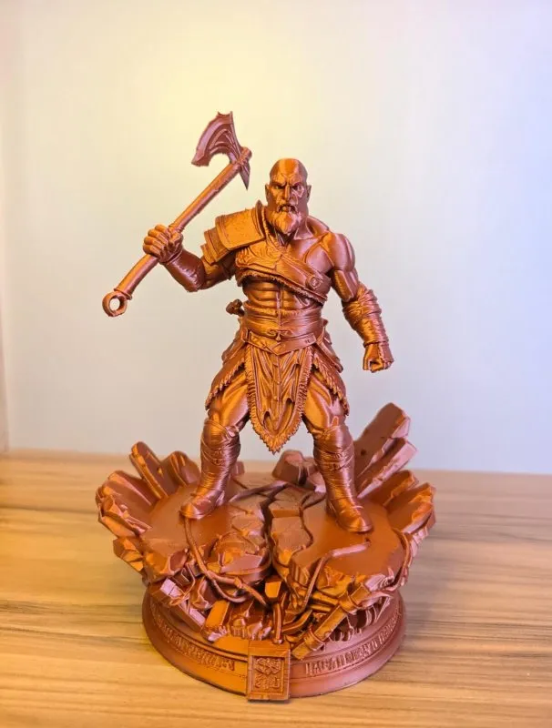 Estátua Colecionável Kratos God of War | Acabamento Bronze Premium