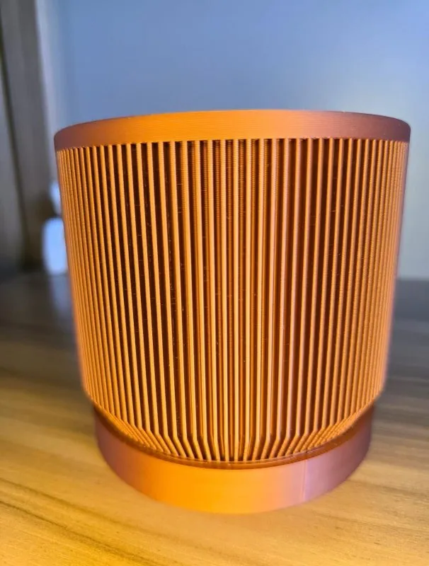 Vaso Decorativo Cilíndrico com Textura Canelada para Mesa Sala Estante