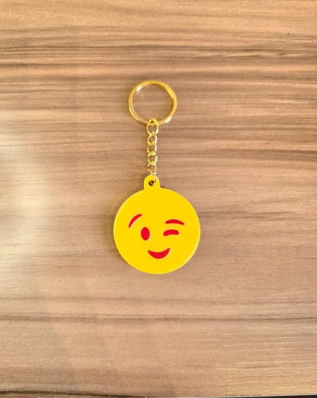 Chaveiro Emoji Minimalista Impressão 3D