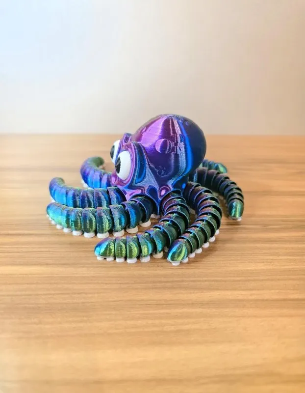 Polvo Articulado Decorativo – Impressão 3D | Colorido e Divertido