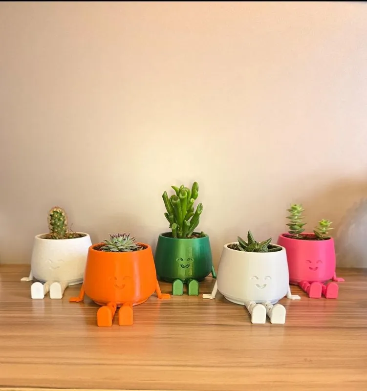 Vaso Decorativo com Perninhas – Impressão 3D | Ideal para Suculentas e Cactos