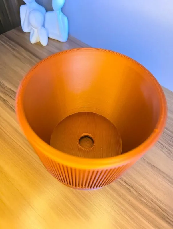 Vaso Decorativo Cilíndrico com Textura Canelada para Mesa Sala Estante