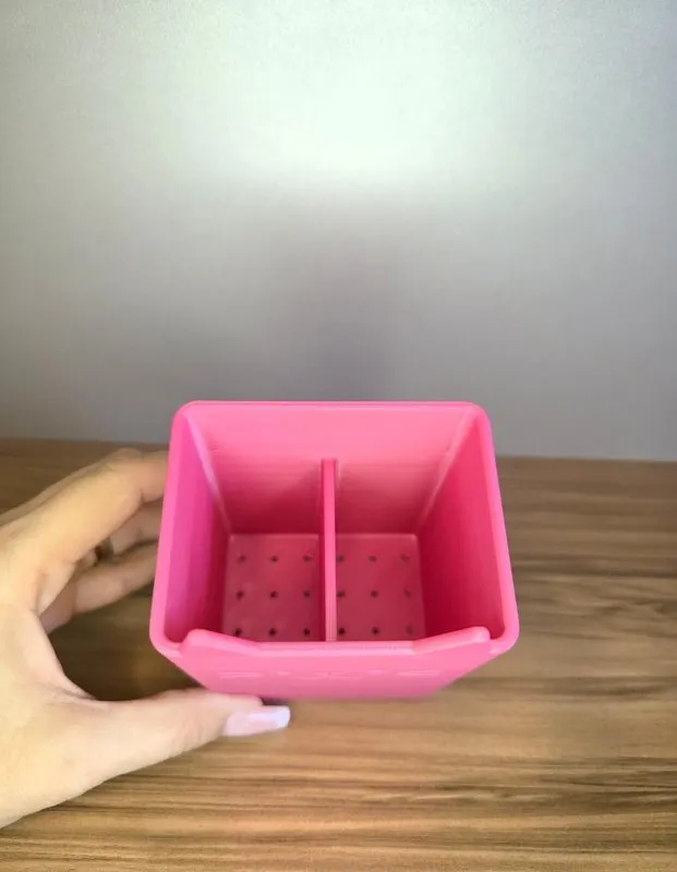 Porta-Lápis Gatinho Rosa Organizador de Mesa Divertido Decorativo