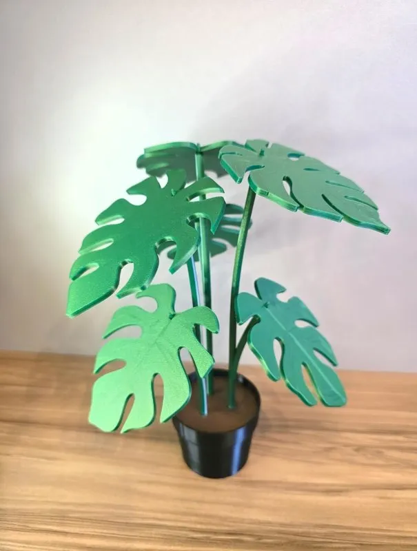 Descanso de Copo Monstera com 6 Folhas Decorativo Funcional em Impressão 3D