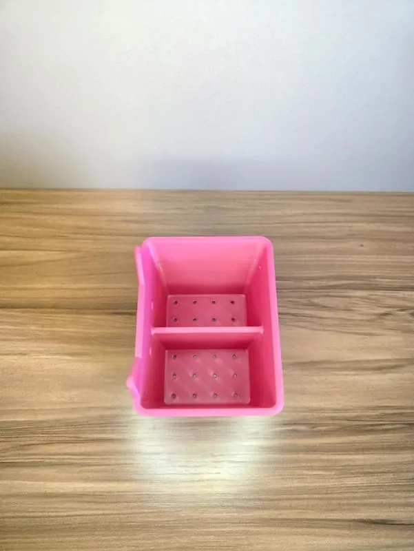 Porta-Lápis Gatinho Rosa Organizador de Mesa Divertido Decorativo