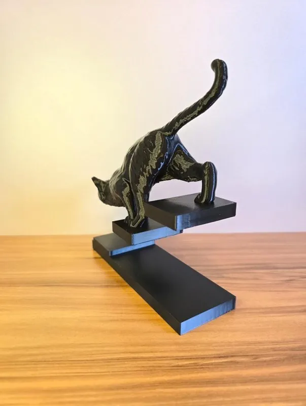 Escultura Pantera Negra Decorativa 3D Moderna para Mesa Estante Presente