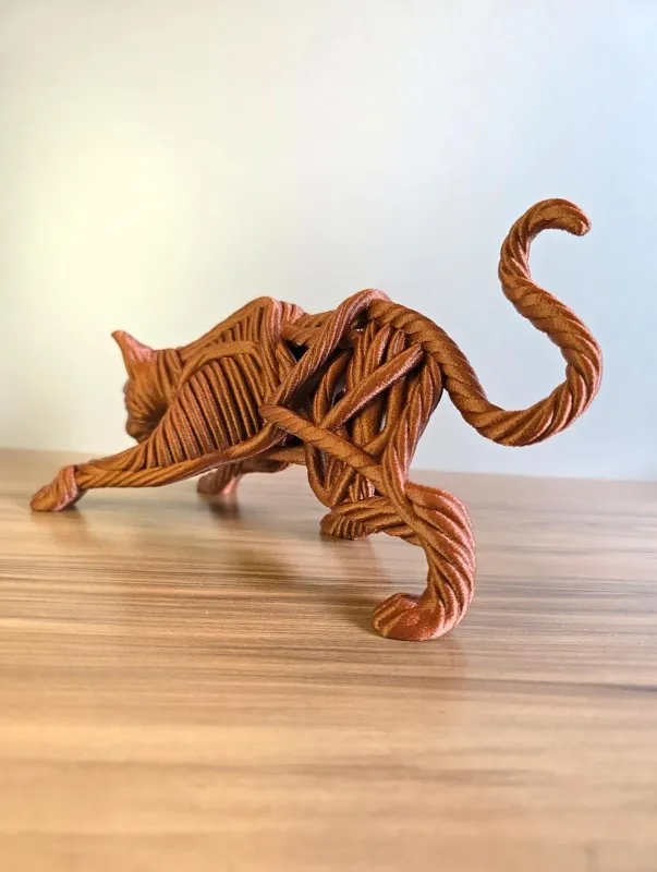 Escultura Decorativa Gato Artístico 3D para Mesa Estante Presente Moderno