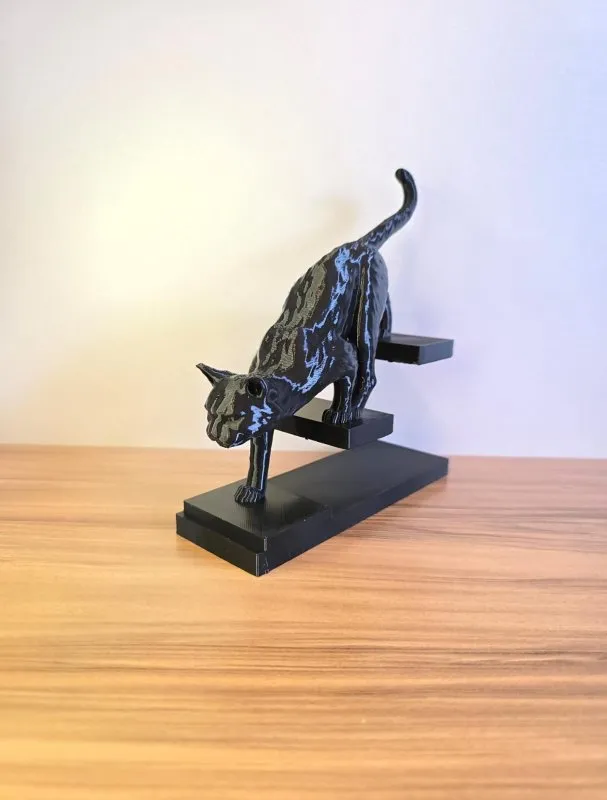 Escultura Pantera Negra Decorativa 3D Moderna para Mesa Estante Presente