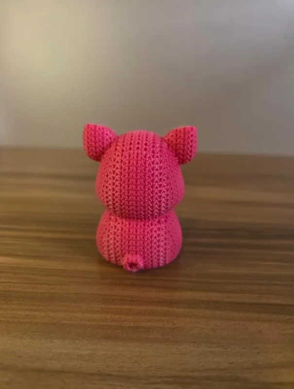 Escultura Decorativa Porquinho 3D Estilo Tricô para Mesa Quarto Infantil Presente