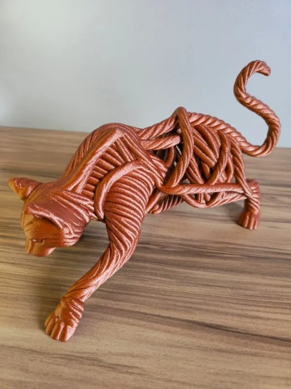 Escultura Decorativa Gato Artístico 3D para Mesa Estante Presente Moderno