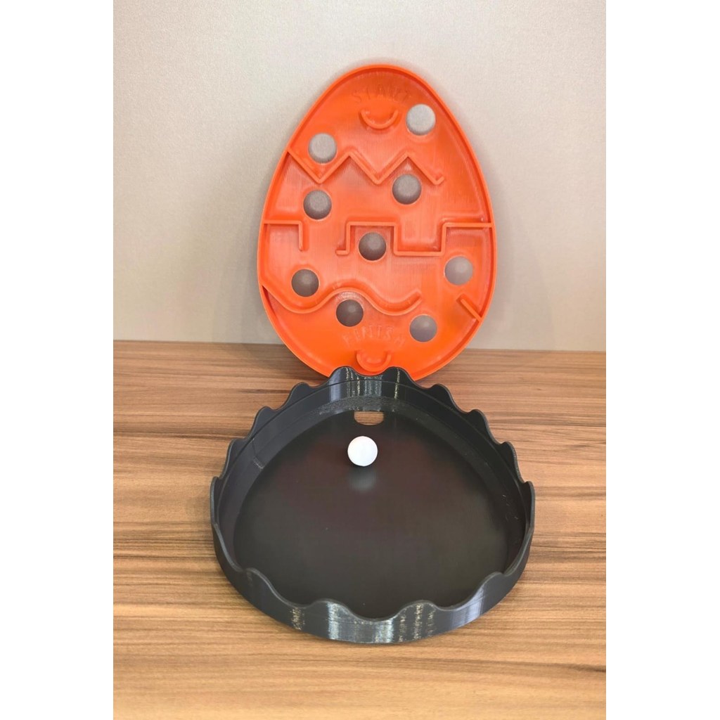 Jogo Labirinto Ovo Interativo em Impressão 3D Desafio Habilidade Brinquedo Divertido Criativo