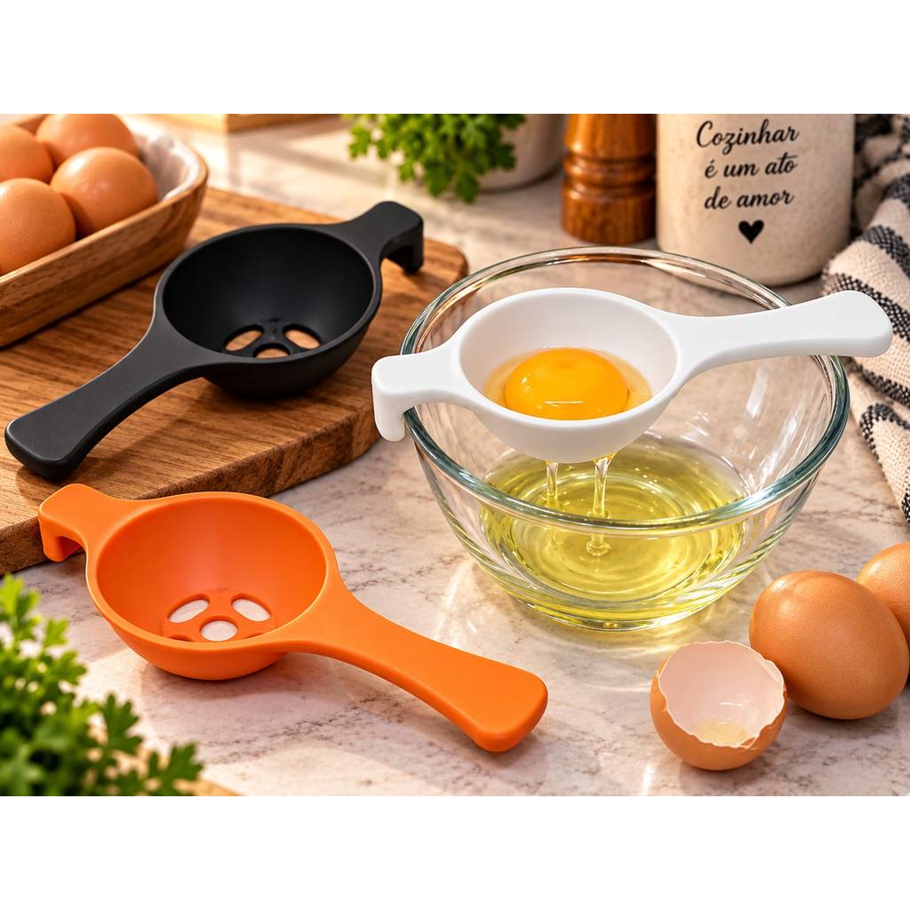 Separador de Gema e Clara de Ovo – Utensílio de Cozinha | Prático e Higiênico