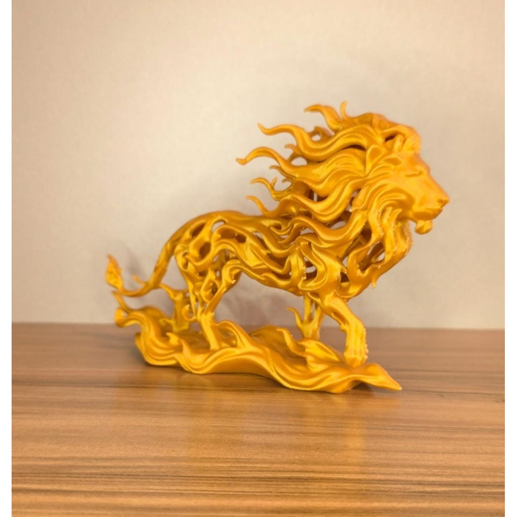 Leão Decorativo 3D Escultura Moderna Premium Vazado Luxo Decoração Casa Escritório Presente Sofisticado 15cm