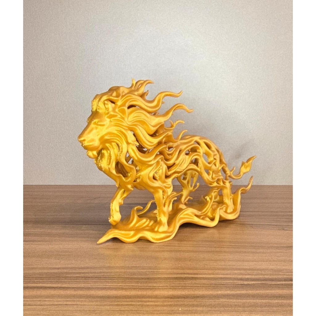 Leão Decorativo 3D Escultura Moderna Premium Vazada para Mesa Estante Presente