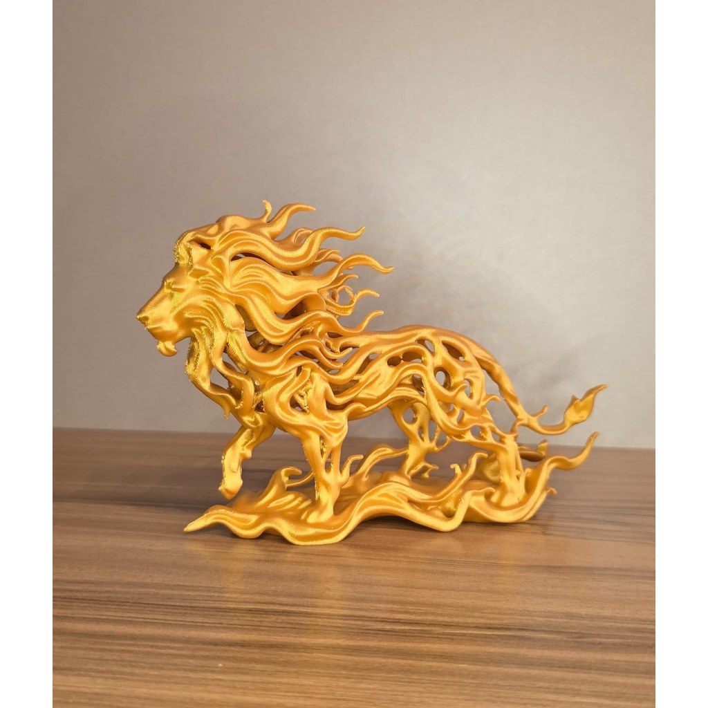 Leão Decorativo 3D Escultura Moderna Premium Vazada para Mesa Estante Presente