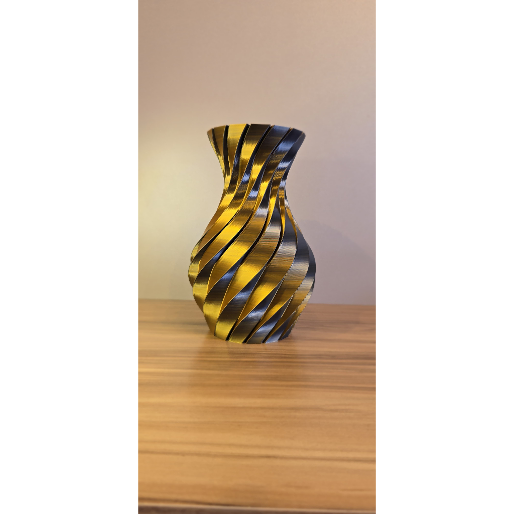 Vaso Decorativo Espiral Moderno 3D Ondulado para Mesa Sala Estante