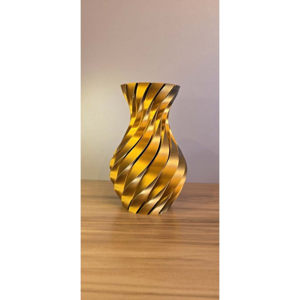 Vaso Decorativo Espiral Moderno 3D Ondulado para Mesa Sala Estante