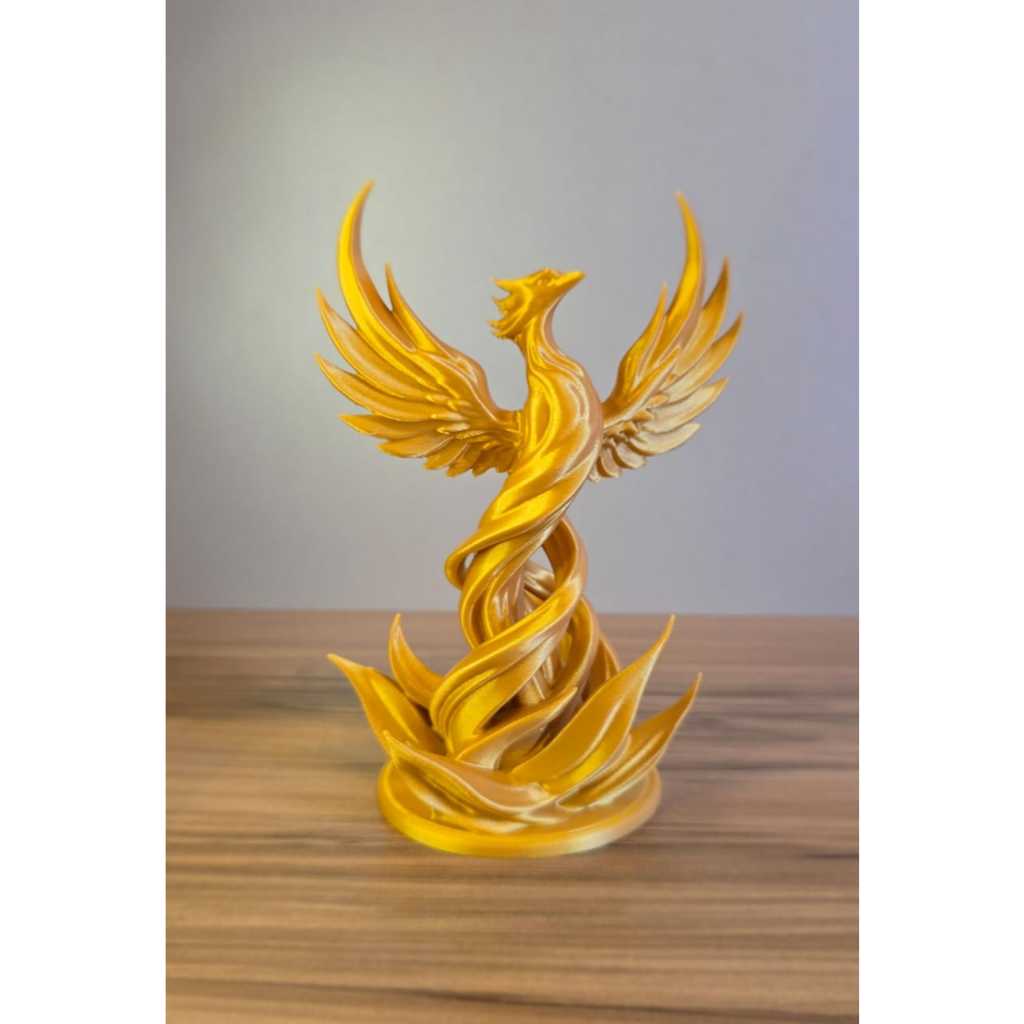 Escultura Fênix Decorativa Design Moderno Estatueta 3D Elegante para Mesa e Sala