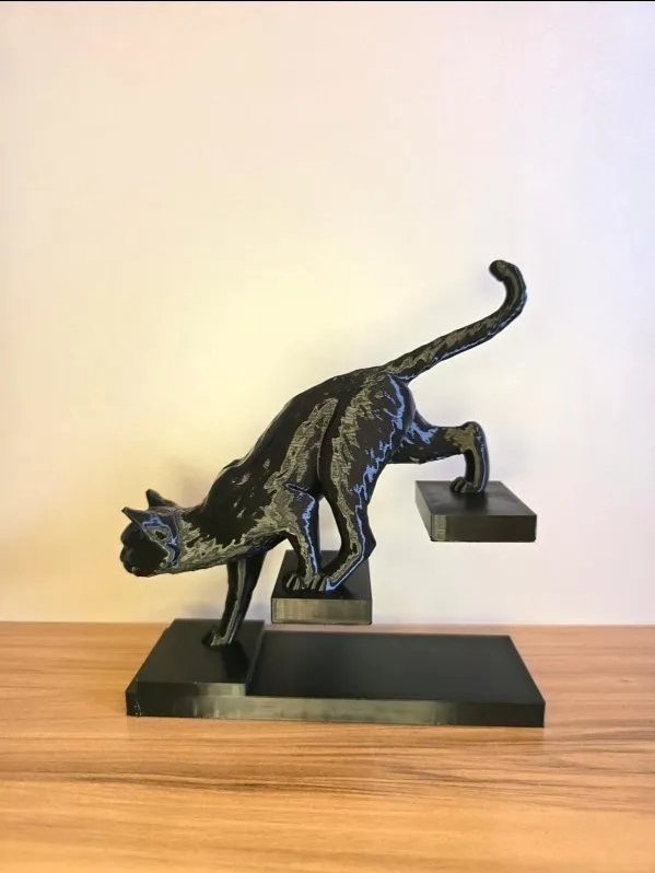 Escultura Pantera Negra Decorativa 3D Moderna para Mesa Estante Presente