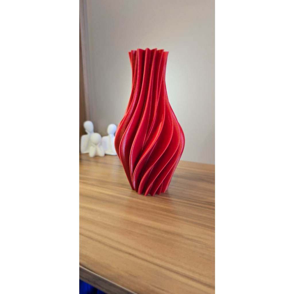 Vaso Decorativo Moderno Ondulado 3D Design Abstrato para Mesa Sala Estante