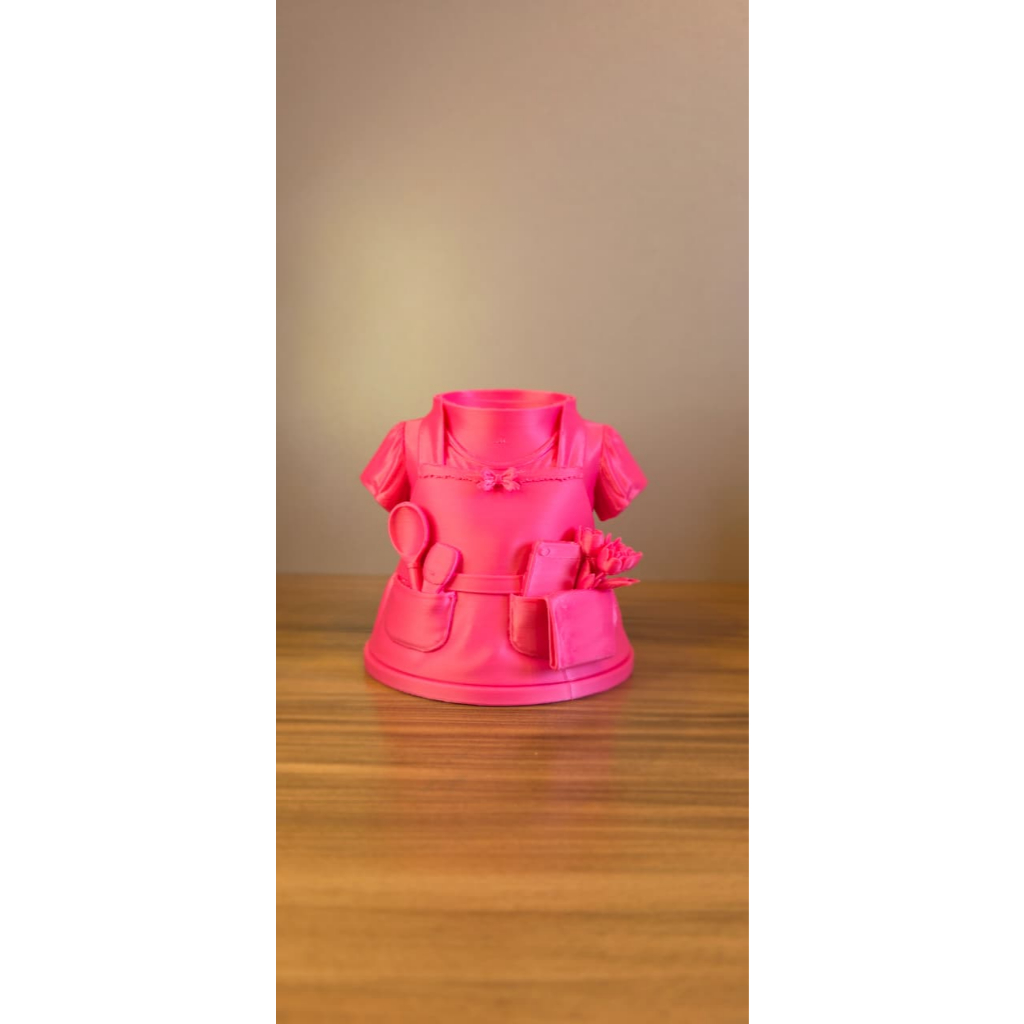 Porta Canetas Cozinheira em Impressão 3D | Organizador de Mesa Criativo Decorativo