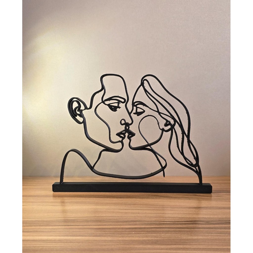 Escultura Casal Abstrato Decorativo 3D Minimalista Moderno Presente Romântico