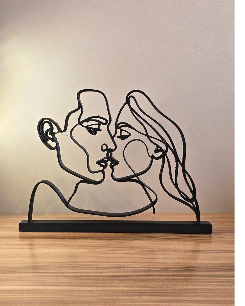 Escultura Casal Abstrato Decorativo 3D Minimalista Moderno Presente Romântico