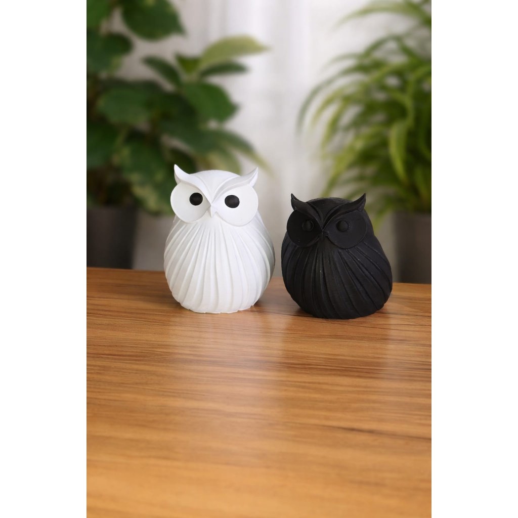 Estatueta Coruja Decorativa Moderna Design Minimalista Escultura 3D para Mesa e Sala