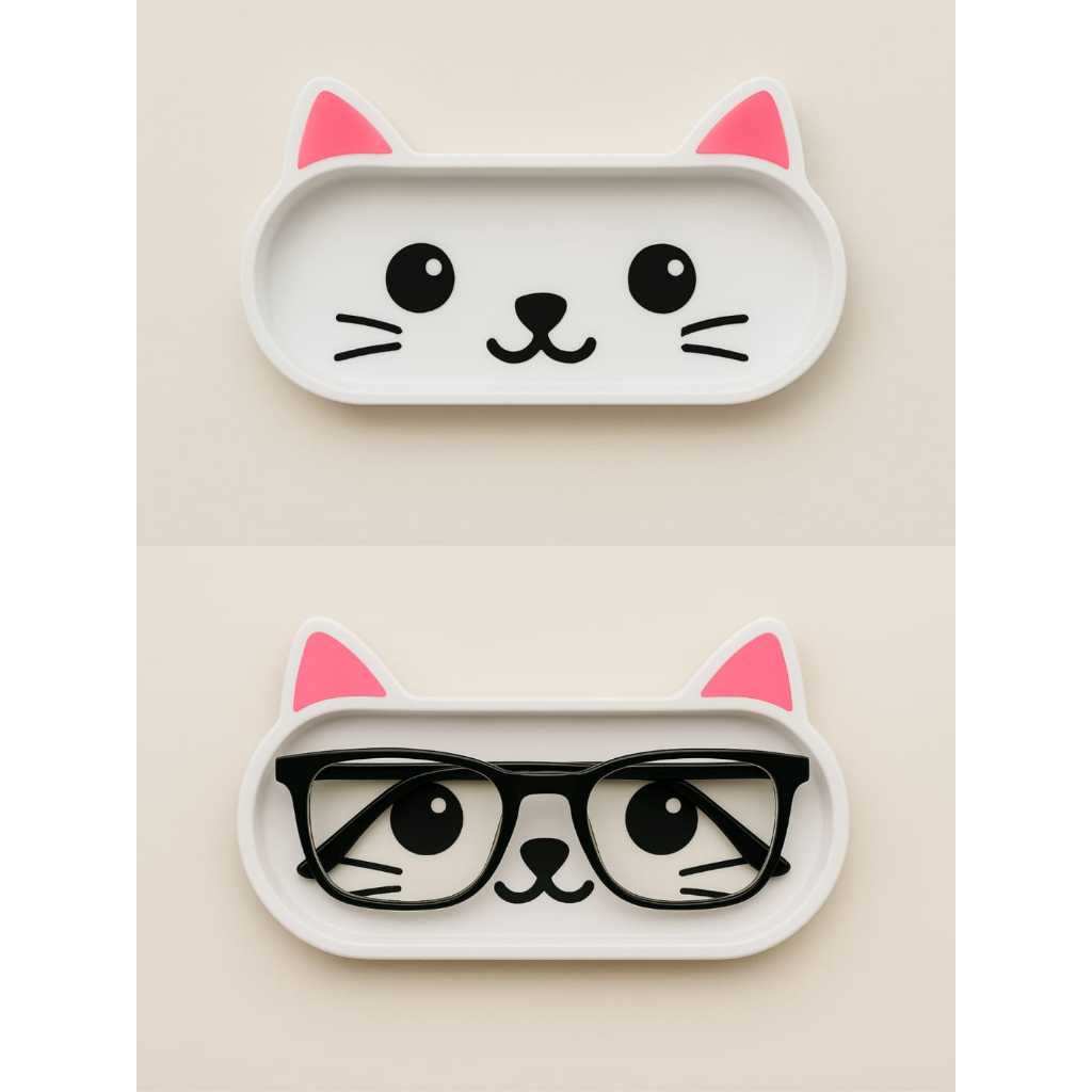 Porta Óculos Gatinho em Impressão 3D Organizador Decorativo para Mesa