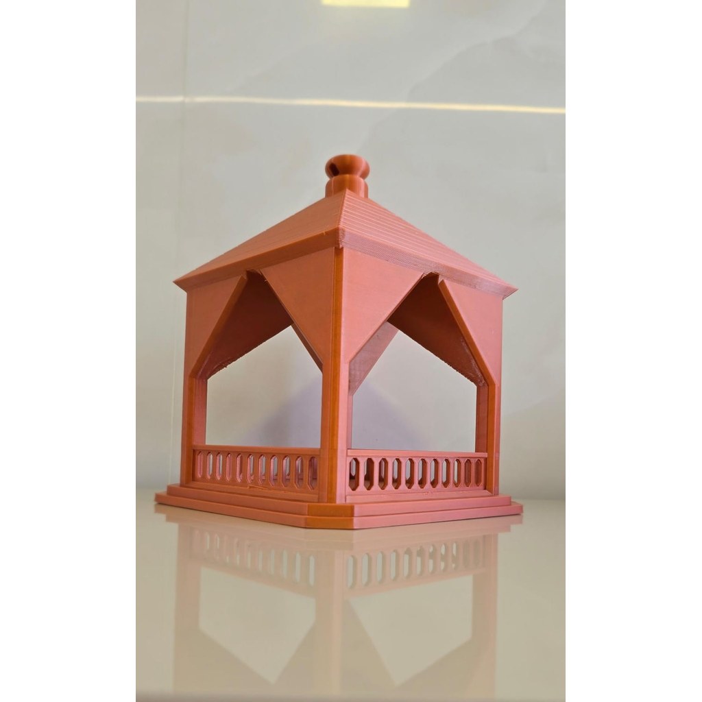 Comedouro Gazebo para Pássaros Decorativo Jardim Varanda Quintal Design Moderno 3D