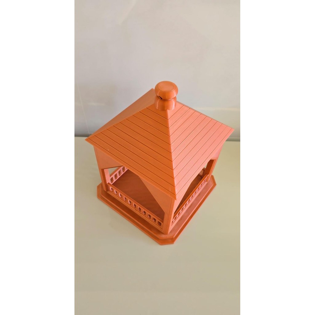 Comedouro Gazebo para Pássaros Decorativo Jardim Varanda Quintal Design Moderno 3D