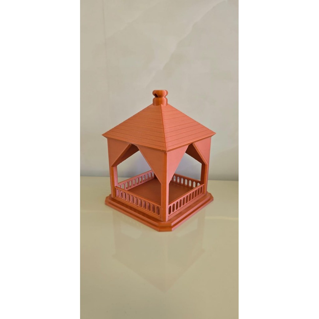 Comedouro Gazebo para Pássaros Decorativo Jardim Varanda Quintal Design Moderno 3D