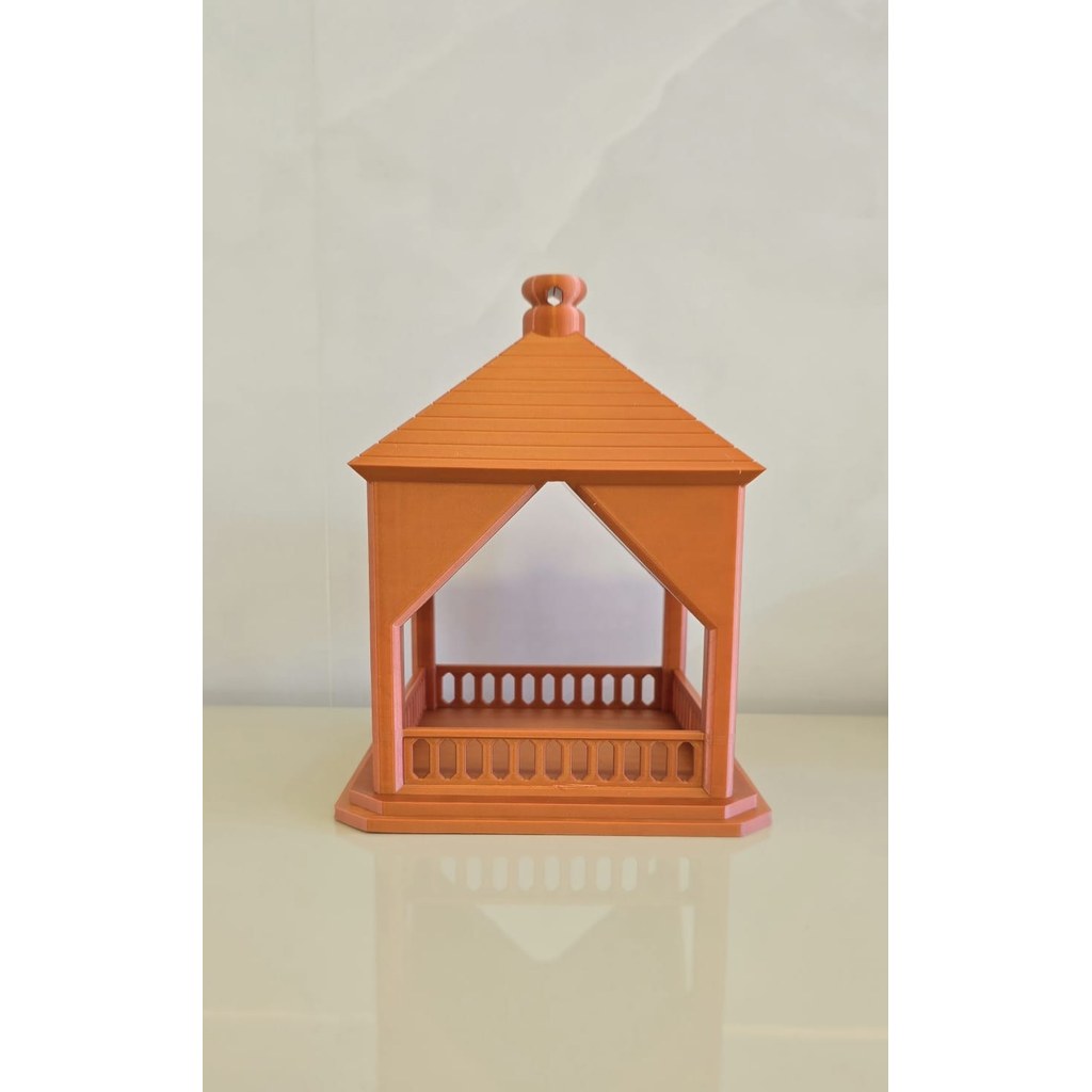 Comedouro Gazebo para Pássaros Decorativo Jardim Varanda Quintal Design Moderno 3D