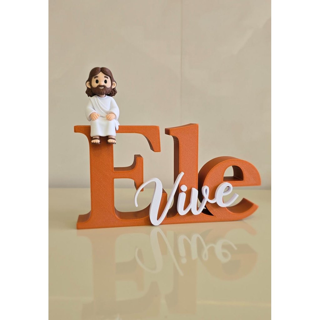 Estatueta Decorativa de Mini Jesus em Impressão 3D Design Fofo para Cantinho de Oração