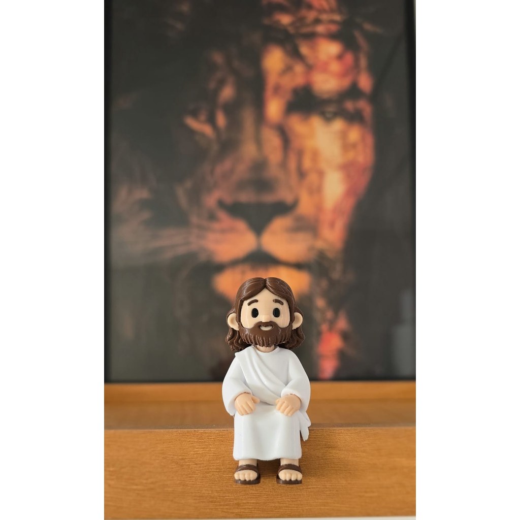 Estatueta Decorativa de Mini Jesus em Impressão 3D Design Fofo para Cantinho de Oração