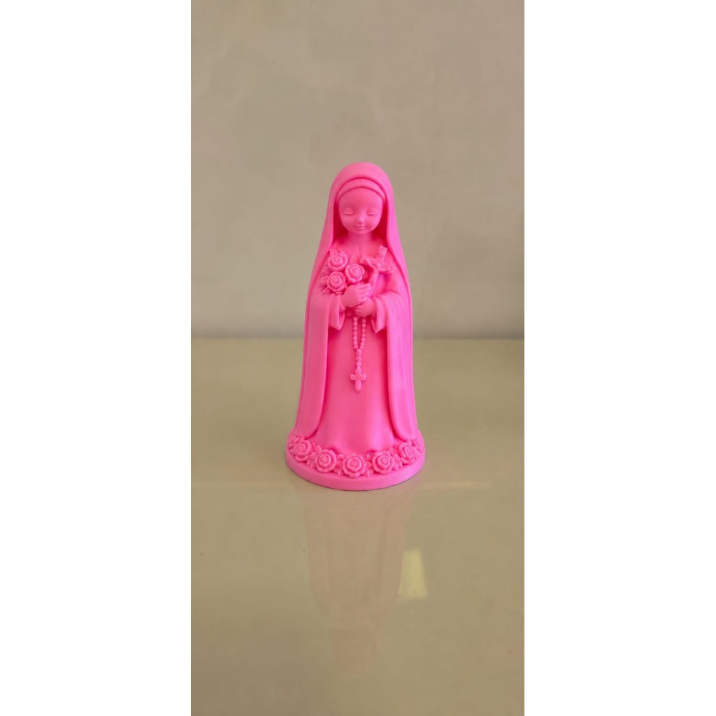 Escultura Santa Terezinha Decorativa Fé e Proteção Estatueta Religiosa 3D Design Delicado
