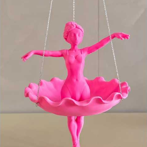 Vaso Suspenso Bailarina Decorativa Cachepot Escultural para Plantas em Impressão 3D