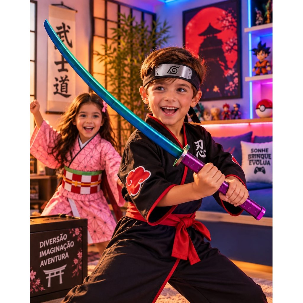 Katana Retrátil Articulada com Lâmina Extensível em Impressão 3D para Cosplay e Coleção