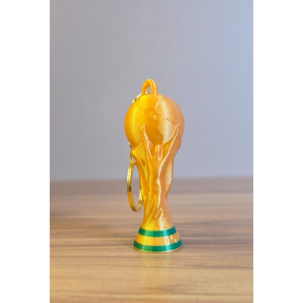 Chaveiro Troféu Copa do Mundo Brasil 3D, Design Exclusivo para Torcedor Apaixonado