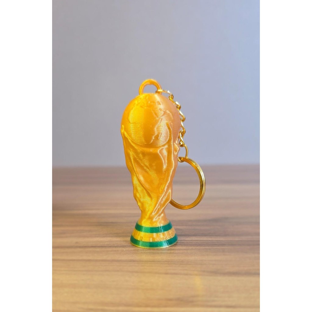 Chaveiro Troféu Copa do Mundo Brasil 3D, Design Exclusivo para Torcedor Apaixonado