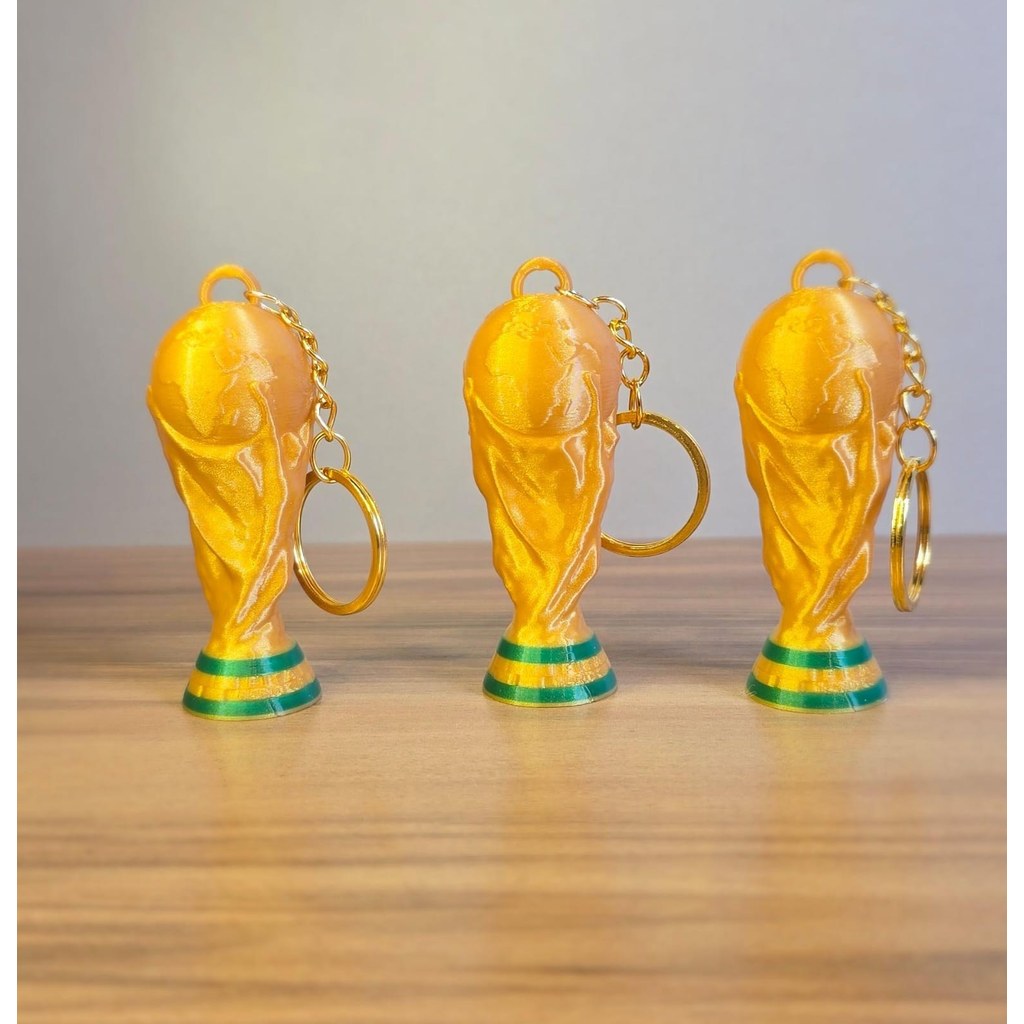 Chaveiro Troféu Copa do Mundo Brasil 3D, Design Exclusivo para Torcedor Apaixonado