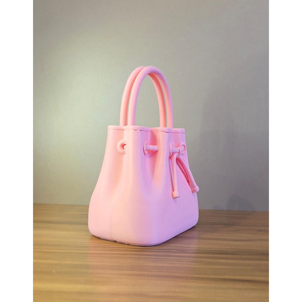 Bolsa Decorativa Rosa Laço Organizador Pincéis Maquiagem Estilo Moderno Impressão 3D