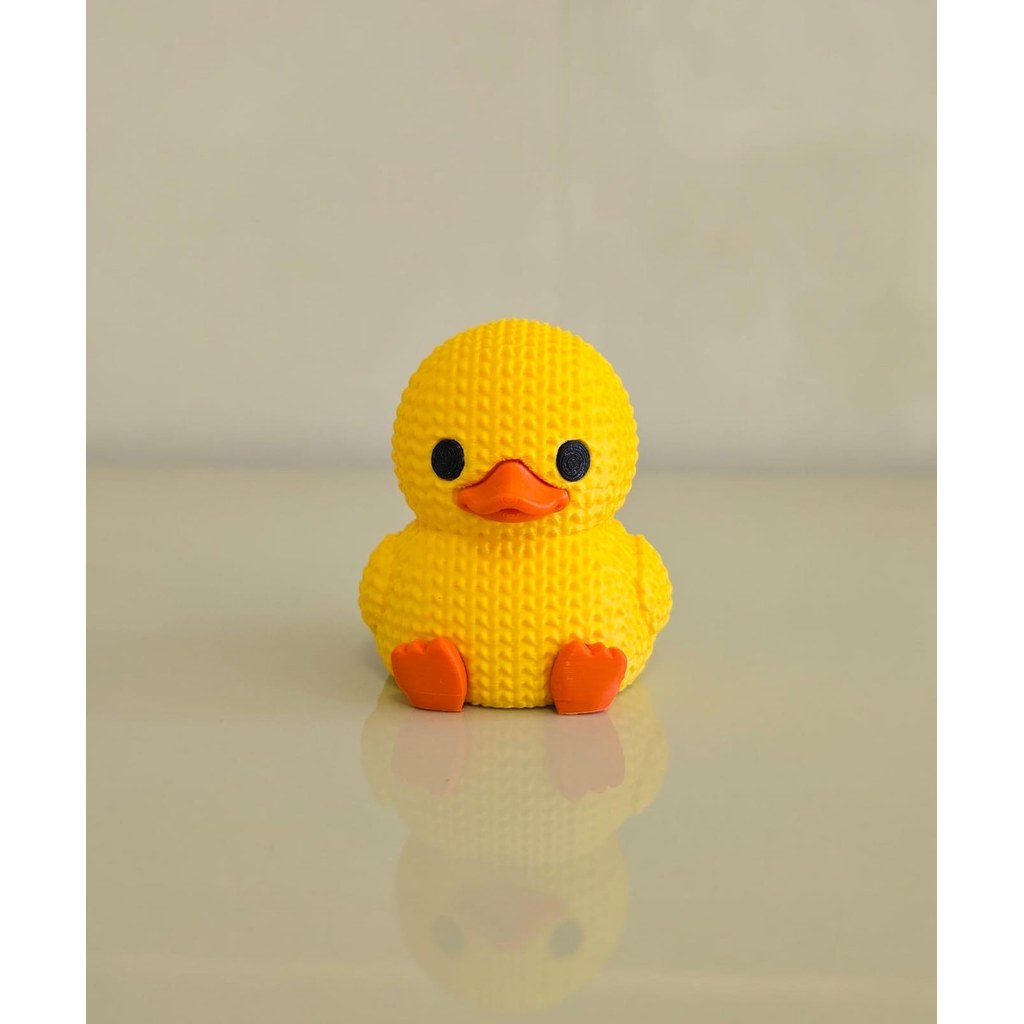 Patinho Amarelo Texturizado em Impressão 3D Brinquedo Decorativo Infantil Criativo