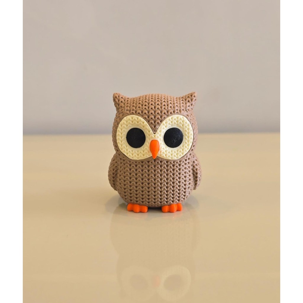 Estatueta Coruja Decorativa Texturizada em Impressão 3D Design Fofo para Quarto Infantil