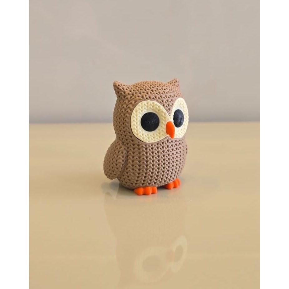 Estatueta Coruja Decorativa Texturizada em Impressão 3D Design Fofo para Quarto Infantil