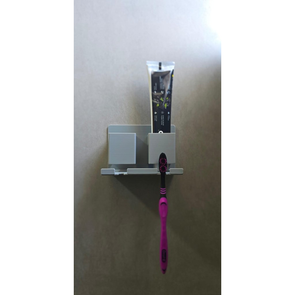Suporte de Parede para Escova e Pasta de Dente Organizador Banheiro Lavabo Moderno