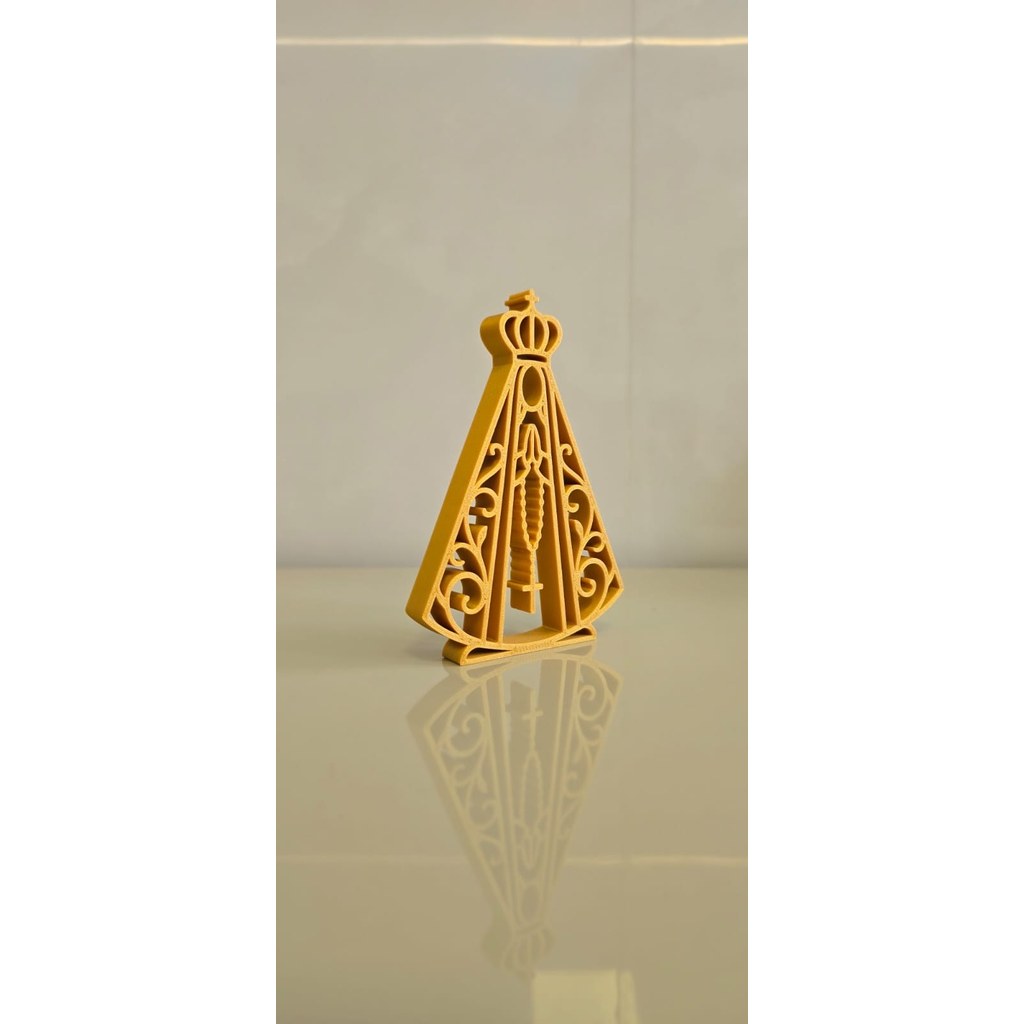Escultura Nossa Senhora Aparecida Vazada Oração Fé Decoração Religiosa Estilo Moderno